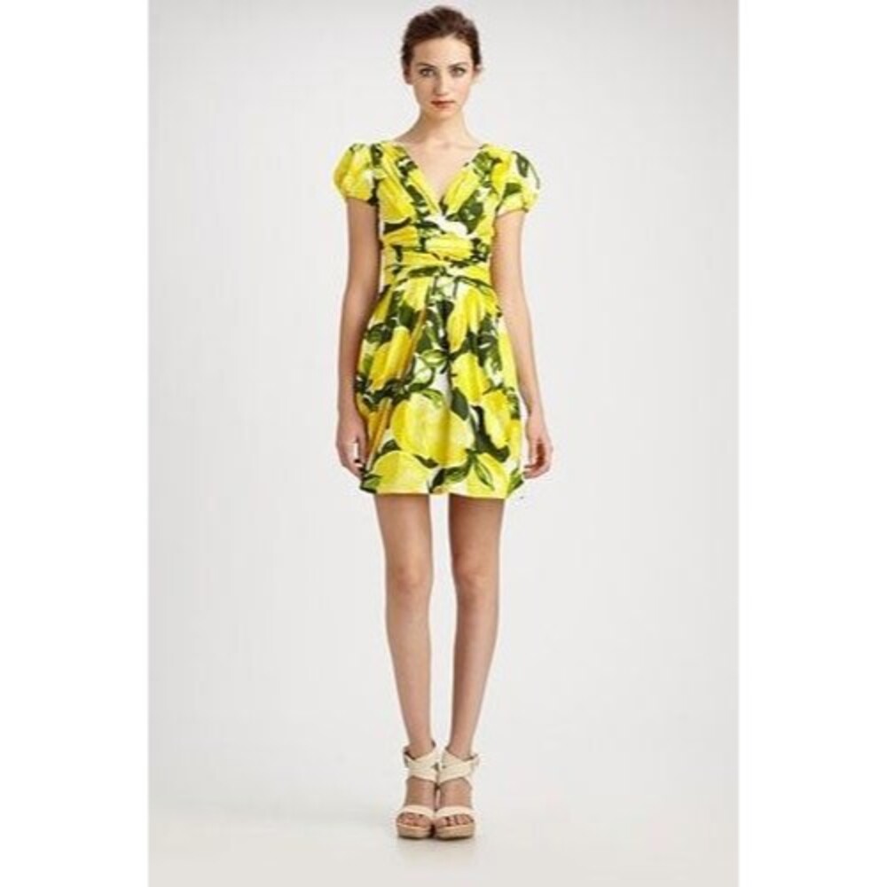 New Moschino Cheap and Chic Lemon Citrus Print Mini Dress Size IT 44 US 10